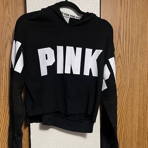 PINK Victoria's Secret Black Hoodie with White Logo